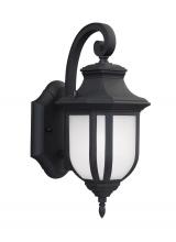 Generation Lighting 8536301EN3-12 - Childress traditional 1-light LED outdoor exterior small wall lantern sconce in black finish with sa