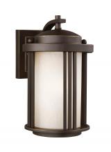 Generation Lighting 8547901DEN3-71 - Crowell contemporary 1-light LED outdoor exterior small wall lantern sconce in antique bronze finish
