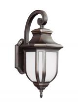 Generation Lighting 8736301-71 - Childress traditional 1-light outdoor exterior large wall lantern sconce in antique bronze finish wi