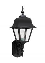 Generation Lighting 8765-12 - Polycarbonate Outdoor traditional 1-light outdoor exterior large wall lantern sconce in black finish
