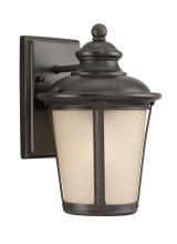 Generation Lighting 88240EN3-780 - Cape May traditional 1-light LED outdoor exterior small wall lantern sconce in burled iron grey fini