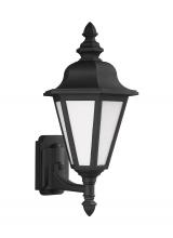 Generation Lighting 89824-12 - Brentwood traditional 1-light outdoor exterior medium uplight wall lantern sconce in black finish wi