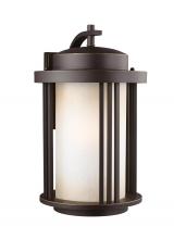 Generation Lighting 8847901DEN3-71 - Crowell contemporary 1-light LED outdoor exterior large wall lantern sconce in antique bronze finish