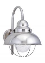 Generation Lighting 8871-98 - Sebring transitional 1-light outdoor exterior large wall lantern sconce in brushed stainless silver