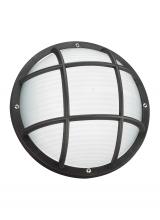Generation Lighting 89807-12 - Bayside traditional 1-light outdoor exterior wall or ceiling mount in black finish with polycarbonat