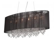 Avenue Lighting HF1503-BLK - Beverly Dr. Collection Oval Black Silk String Shade and Crystal Dual Mount
