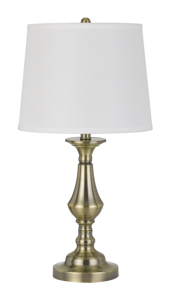 100W Alcoy Metal Table Lamp With Taper Drum Linen Hardack Shade (Priced And Sold As Pairs)