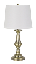 CAL Lighting BO-2945TB-2 - 100W Alcoy Metal Table Lamp With Taper Drum Linen Hardack Shade (Priced And Sold As Pairs)