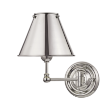 Hudson Valley MDS101-PN-MS - 1 LIGHT WALL SCONCE W/ METAL SHADE