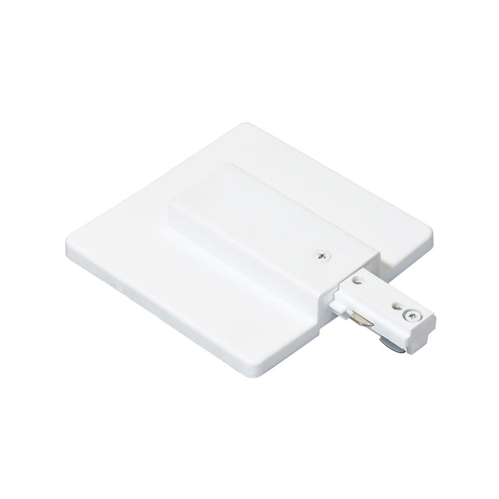 End Feed With Outlet Box Cover - White - H-TYPE