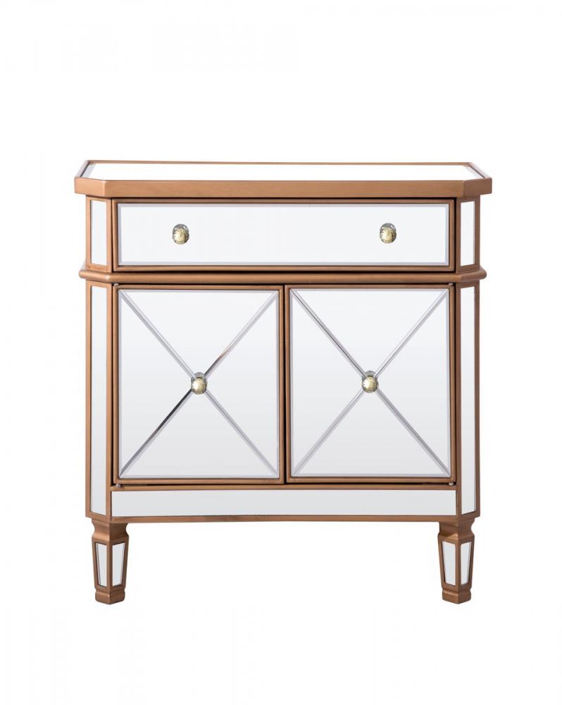 1 Drawer 2 Door Cabinet 32 In.x16 In.x32 In. in Gold Clear