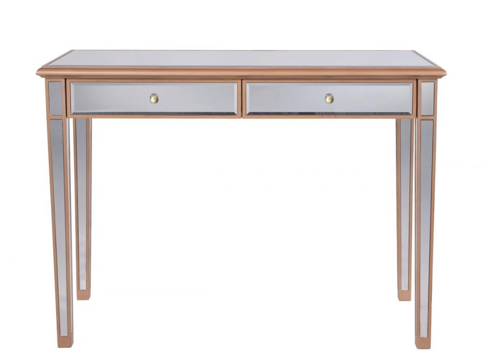 2 Drawers Dressing Table 42 In.x18 In.x31 In. in Gold Paint
