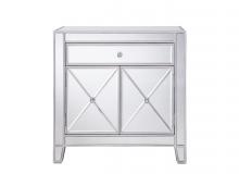 Elegant MF6-1034 - 1 Drawer 2 Doors Cabinet 28 In.x13-1/4 In.x28-1/4 In. in Silver Paint