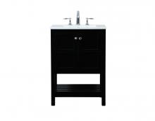 Elegant VF16424BK - 24 Inch Single Bathroom Vanity in Black