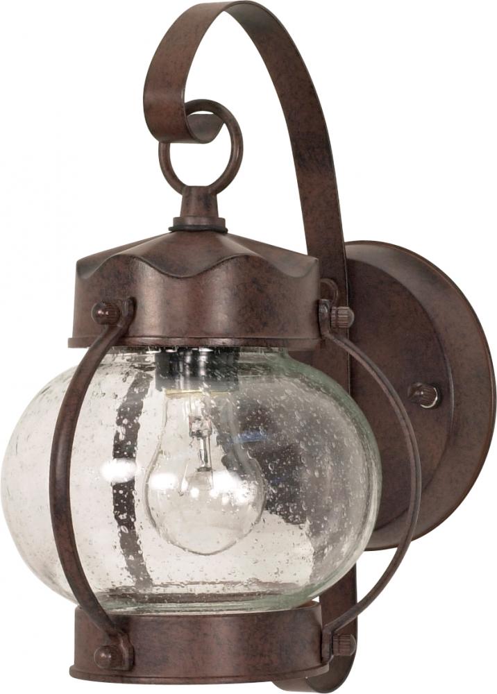 1 Light; 10-5/8 in.; Wall Lantern; Onion Lantern with Clear Seed Glass; Color retail packaging