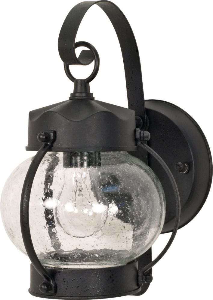 1 Light; 10-5/8 in.; Wall Lantern; Onion Lantern with Clear Seed Glass; Color retail packaging