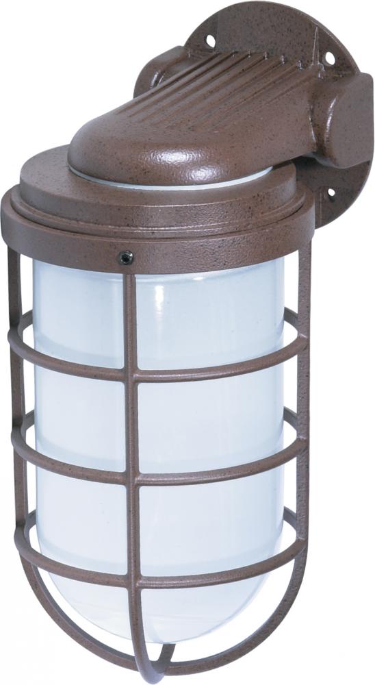 1 Light - 10" Vapor Proof - Wall Mount with Frosted Glass - Old Bronze Finish