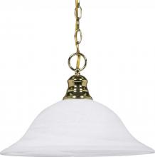 Nuvo 60/392 - 1 Light - 16" Pendant with Alabaster Glass - Polished Brass Finish