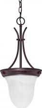 Nuvo 60/395 - 1 Light - 10" Pendant with Alabaster Glass - Old Bronze Finish