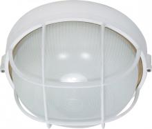 Nuvo 60/518 - 1 Light - 10" Round Cage Bulkhead - Semi Gloss White Finish