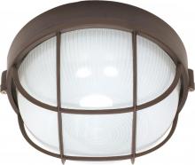 Nuvo 60/519 - 1 Light - 10'' Round Cage Bulkhead - Architectural Bronze Finish