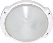 Nuvo 60/560 - 1-Light Oblong Round Die-Cast Bulkhead Light in Semi Gloss White with Glass Lens and (1) 13W GU24