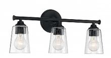 Nuvo 60/7283 - Bransel - 3 Light Vanity with Seeded Glass - Matte Black Finish