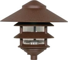 Nuvo SF76/637 - 1 Light - 9" Pathway Light - Three Louver - Large Hood - Old Bronze Finish