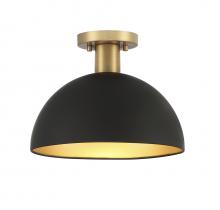 Savoy House Meridian M60071MBKNB - 1-Light Ceiling Light in Matte Black with Natural Brass